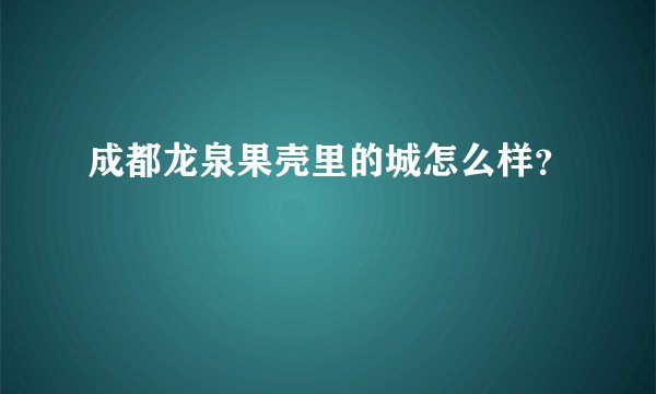 成都龙泉果壳里的城怎么样？