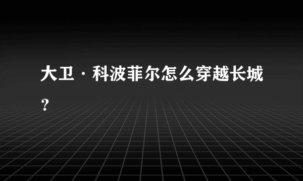 大卫·科波菲尔怎么穿越长城？