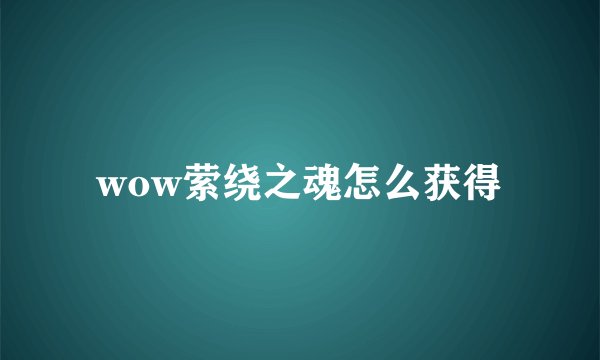 wow萦绕之魂怎么获得