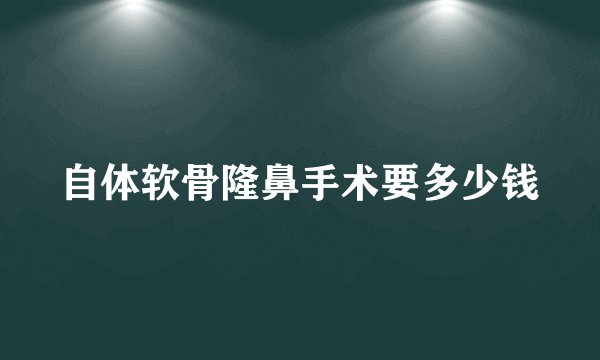 自体软骨隆鼻手术要多少钱