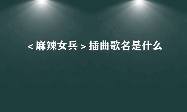 ＜麻辣女兵＞插曲歌名是什么