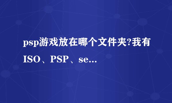 psp游戏放在哪个文件夹?我有ISO、PSP、seplugins三个文件夹？