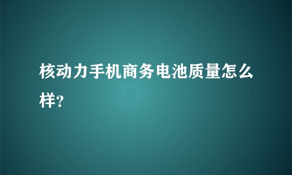 核动力手机商务电池质量怎么样?