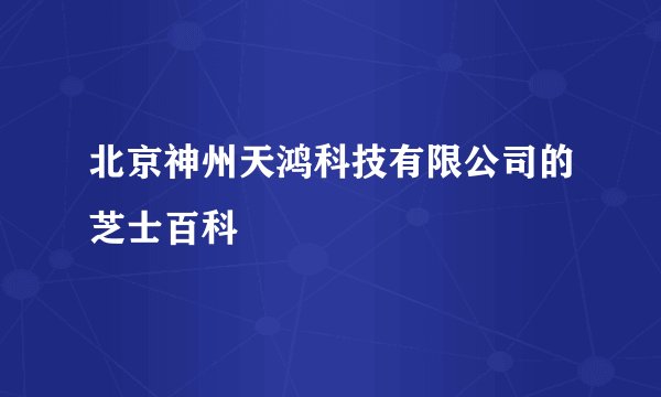 北京神州天鸿科技有限公司的芝士百科