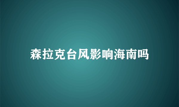 森拉克台风影响海南吗