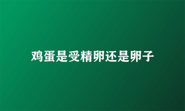 鸡蛋是受精卵还是卵子