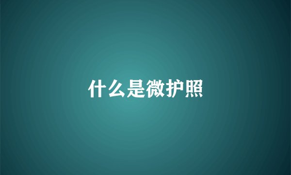 什么是微护照