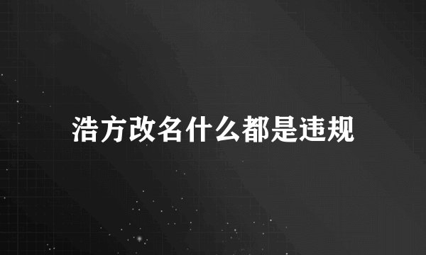 浩方改名什么都是违规