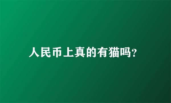 人民币上真的有猫吗？