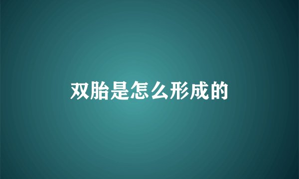 双胎是怎么形成的