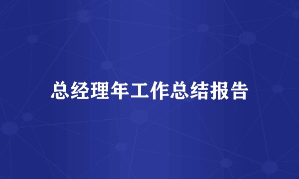 总经理年工作总结报告