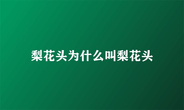 梨花头为什么叫梨花头