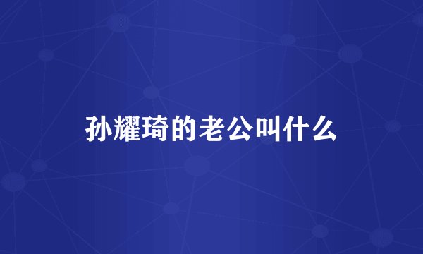孙耀琦的老公叫什么