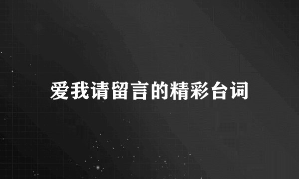 爱我请留言的精彩台词