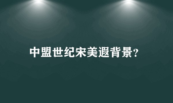 中盟世纪宋美遐背景？