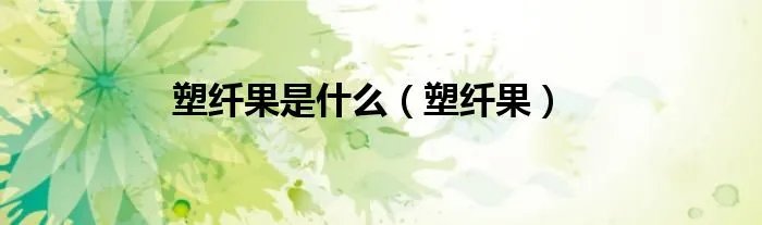 塑纤果是什么（塑纤果）