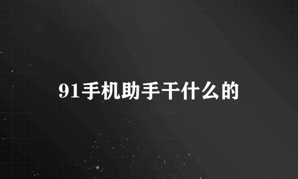 91手机助手干什么的