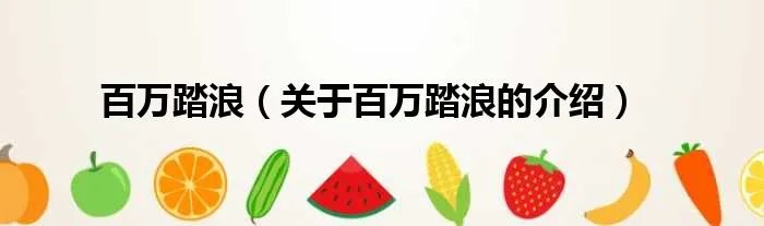 百万踏浪(关于百万踏浪的介绍)