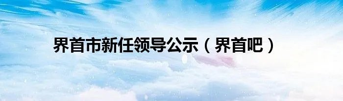 界首市新任领导公示（界首吧）