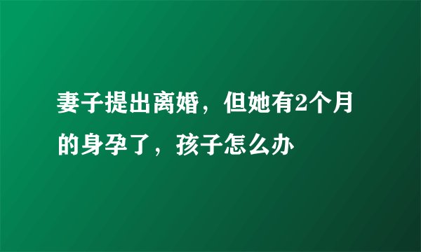 妻子提出离婚，但她有2个月的身孕了，孩子怎么办