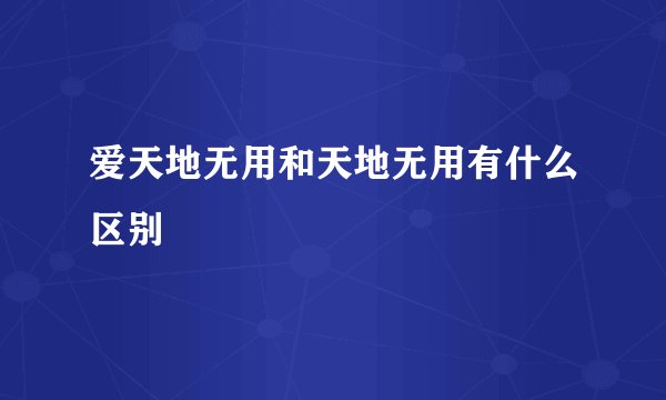 爱天地无用和天地无用有什么区别
