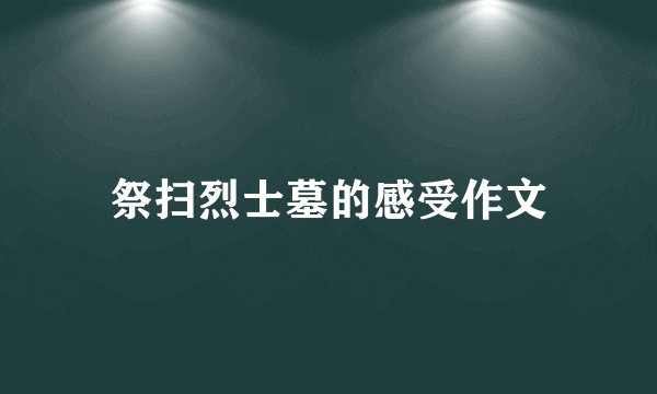 祭扫烈士墓的感受作文