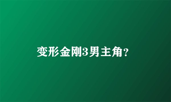 变形金刚3男主角?