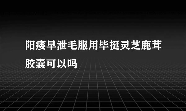 阳痿早泄毛服用毕挺灵芝鹿茸胶囊可以吗