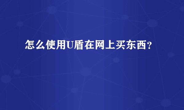 怎么使用U盾在网上买东西？