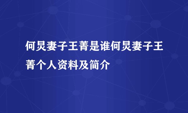 何炅妻子王菁是谁何炅妻子王菁个人资料及简介