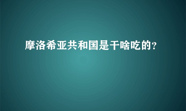 摩洛希亚共和国是干啥吃的？