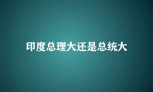 印度总理大还是总统大