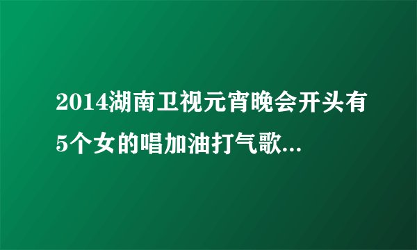 2014湖南卫视元宵晚会开头有5个女的唱加油打气歌的是什么组合