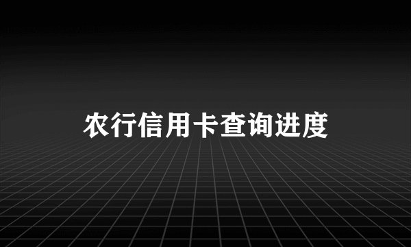 农行信用卡查询进度