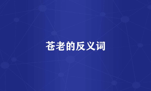 苍老的反义词