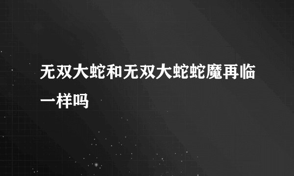 无双大蛇和无双大蛇蛇魔再临一样吗