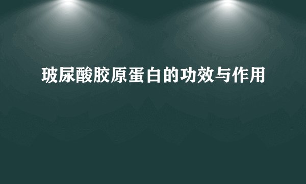 玻尿酸胶原蛋白的功效与作用