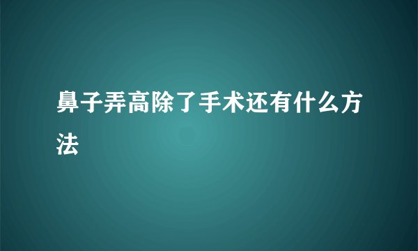 鼻子弄高除了手术还有什么方法