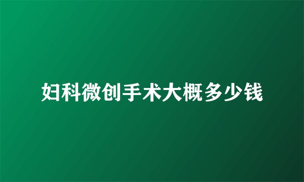 妇科微创手术大概多少钱