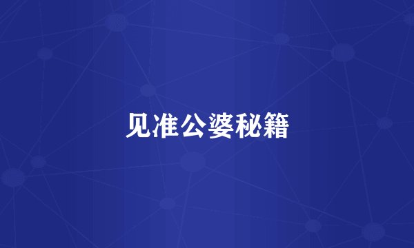 见准公婆秘籍