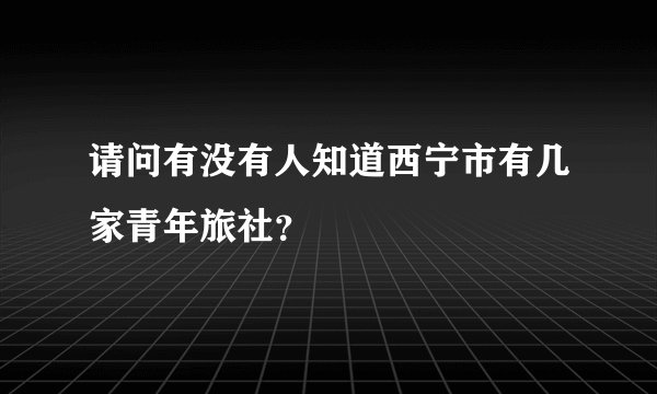 请问有没有人知道西宁市有几家青年旅社？