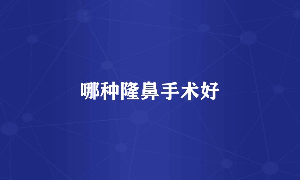 哪种隆鼻手术好