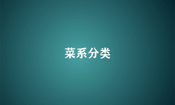 菜系分类