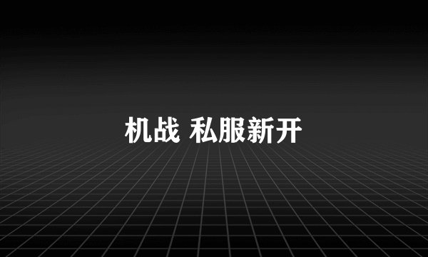 机战 私服新开
