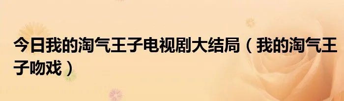 今日我的淘气王子电视剧大结局（我的淘气王子吻戏）