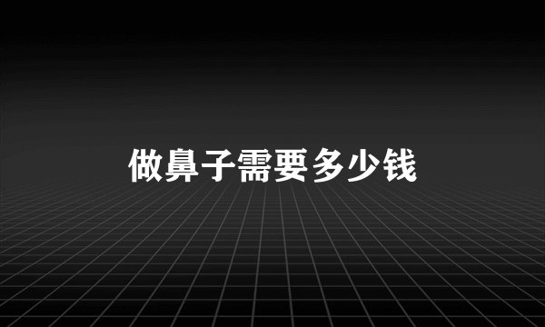 做鼻子需要多少钱