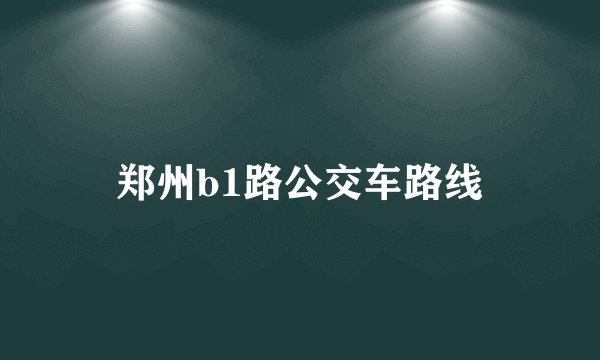 郑州b1路公交车路线