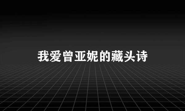 我爱曾亚妮的藏头诗