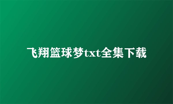 飞翔篮球梦txt全集下载