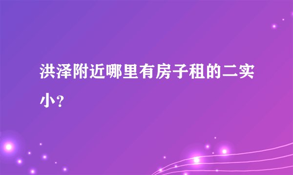 洪泽附近哪里有房子租的二实小?